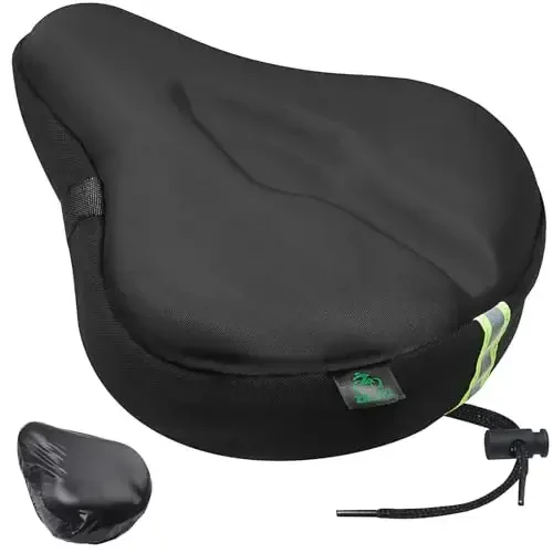 Zacro Bike Seat Cushion - Gel Padded Bike Seat Cover for Men Women Comfort, Extra Soft Exercise Bicycle Seat Compatible with Peloton, Outdoor & Indoor Bike Saddles 