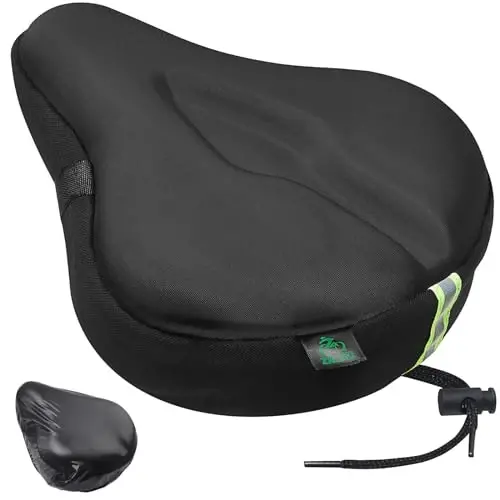 Zacro Bike Seat Cushion - Gel Padded Bike Seat Cover for Men Women Comfort, Extra Soft Exercise Bicycle Seat Compatible with Peloton, Outdoor & Indoor Bike Saddles - ZACRO
