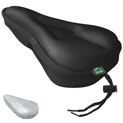 Zacro Bike Seat Cushion - Gel Padded Bike Seat Cover for Men Women Comfort, Extra Soft Exercise Bicycle Seat Compatible with Peloton, Outdoor & Indoor Bike Saddles 