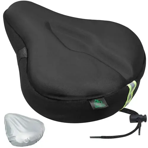 Zacro Bike Seat Cushion - Gel Padded Bike Seat Cover for Men Women Comfort, Extra Soft Exercise Bicycle Seat Compatible with Peloton, Outdoor & Indoor Bike Saddles - 1