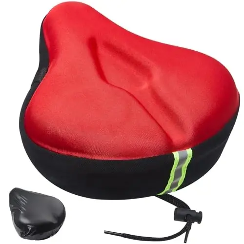 Zacro Bike Seat Cushion - Gel Padded Bike Seat Cover for Men Women Comfort, Extra Soft Exercise Bicycle Seat Compatible with Peloton, Outdoor & Indoor Bike Saddles 