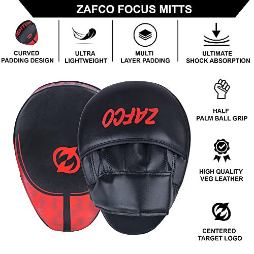 Zafco Sport Muay Thai MMA Sparring Mashg'ulotlari uchun Zanggi Urishlarni Nishonga Olishga Qaratilgan Zanggi Eldiveni va Pedlari - 3