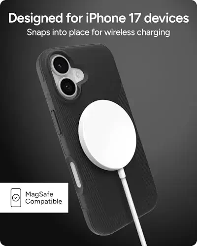 ZAGG Luxe Snap Phone Case for iPhone 17 - Black, Dropdan himoya qilish uchun chidamli grafen (10ft/3m), Ingichka yengil dizayn, MagSafe bilan mos - 5