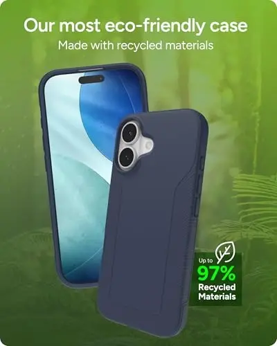 ZAGG Luxe Snap Phone Case for iPhone 17 - Blue Navy, Durable Graphene for Drop Protection (10ft/3m), Slim Lightweight Design, MagSafe Compatible - 3