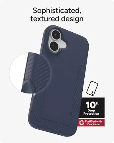 ZAGG Luxe Snap Phone Case for iPhone 17 - Blue Navy, Durable Graphene for Drop Protection (10ft/3m), Slim Lightweight Design, MagSafe Compatible - 6