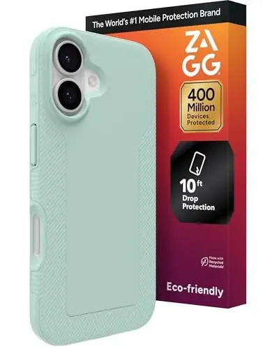 ZAGG Luxe Snap Phone Case for iPhone 17 - Green Serene Mint, Durable Graphene for Drop Protection (10ft/3m), Slim Lightweight Design, MagSafe Compatible - ZAGG