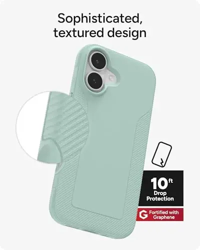 ZAGG Luxe Snap Phone Case for iPhone 17 - Green Serene Mint, Durable Graphene for Drop Protection (10ft/3m), Slim Lightweight Design, MagSafe Compatible - 6