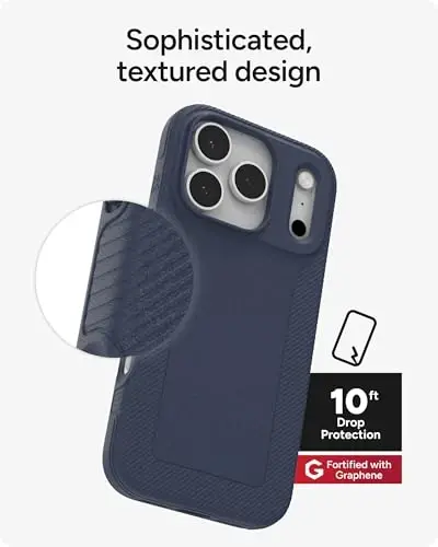 ZAGG Luxe Snap Phone Case for iPhone 17 Pro - Blue Navy, Durable Graphene for Drop Protection (10ft/3m), Slim Lightweight Design, MagSafe Compatible - 6