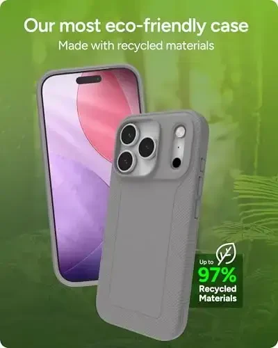 ZAGG Luxe Snap Phone Case for iPhone 17 Pro - Gray, Durable Graphene for Drop Protection (10ft/3m), Slim Lightweight Design, MagSafe Compatible - 3