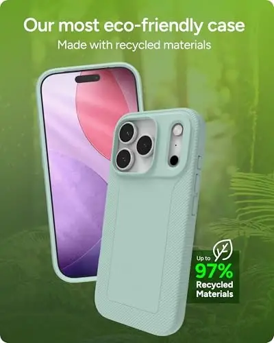 ZAGG Luxe Snap Phone Case for iPhone 17 Pro - Green Serene Mint, Durable Graphene for Drop Protection (10ft/3m), Slim Lightweight Design, MagSafe Compatible - 3