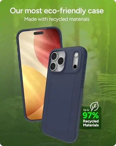 ZAGG Luxe Snap Phone Case for iPhone 17 Pro Max - Blue Navy, Durable Graphene for Drop Protection (10ft/3m), Slim Lightweight Design, MagSafe Compatible - 3