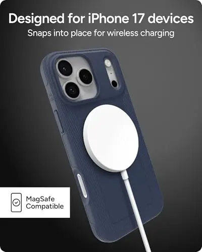 ZAGG Luxe Snap Phone Case for iPhone 17 Pro Max - Blue Navy, Durable Graphene for Drop Protection (10ft/3m), Slim Lightweight Design, MagSafe Compatible - 5