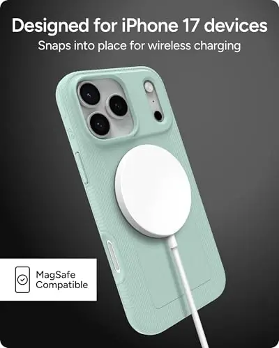 ZAGG Luxe Snap Phone Case for iPhone 17 Pro Max - Green Serene Mint, Durable Graphene for Drop Protection (10ft/3m), Slim Lightweight Design, MagSafe Compatible - 5