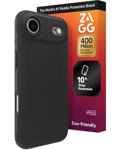 ZAGG Luxe Snap Phone Case for iPhone Air - Black, Durable Graphene for Drop Protection (10ft/3m), Slim Lightweight Design, MagSafe Compatible - ZAGG
