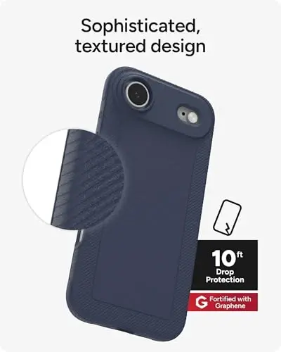 ZAGG Luxe Snap Phone Case for iPhone Air - Blue Navy, Durable Graphene for Drop Protection (10ft/3m), Slim Lightweight Design, MagSafe Compatible - 6
