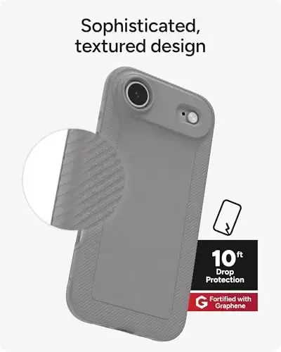 ZAGG Luxe Snap Phone Case for iPhone Air - Gray, Durable Graphene for Drop Protection (10ft/3m), Slim Lightweight Design, MagSafe Compatible - 6