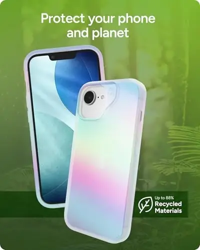 ZAGG Milan Case for iPhone 16e/ 15/14/ 13 – 13ft Drop Protection, Graphene Strengthened, Slim & Stylish Design, Iridescent Finish, Wireless Charging Compatible, Eco-Friendly, Iridescent - 6