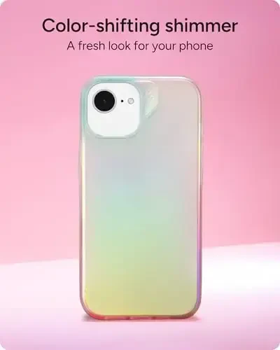ZAGG Milan Case for iPhone 16e/ 15/14/ 13 – 13ft Drop Protection, Graphene Strengthened, Slim & Stylish Design, Iridescent Finish, Wireless Charging Compatible, Eco-Friendly, Iridescent - 2