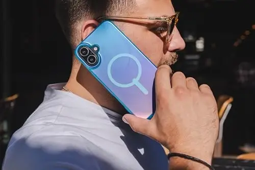 ZAGG Milan Snap Case for iPhone 16 - Color Changing Finish, MagSafe & Wireless Charging Compatible, 13ft Drop Protection, Graphene Reinforced, Eco-Friendly, Deep Aurora - 6