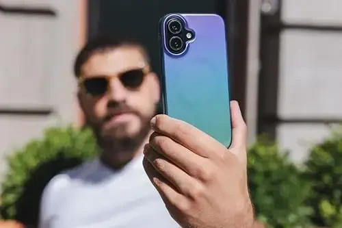 ZAGG Milan Snap Case for iPhone 16 Plus - Color Changing Finish, MagSafe & Wireless Charging Compatible, 13ft Drop Protection, Graphene Reinforced, Eco-Friendly, Raven Feather - 6