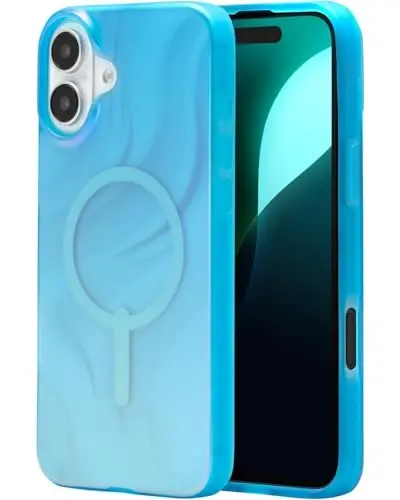 ZAGG Milan Snap Case for iPhone 16 Plus - Rang o'zgartiruvchi qoplama, MagSafe va simsiz quvvatlashga mos, 4m balandlikdan tushishdan himoya, Graphene bilan mustahkamlangan, ekologik toza, Deep Aurora - 1