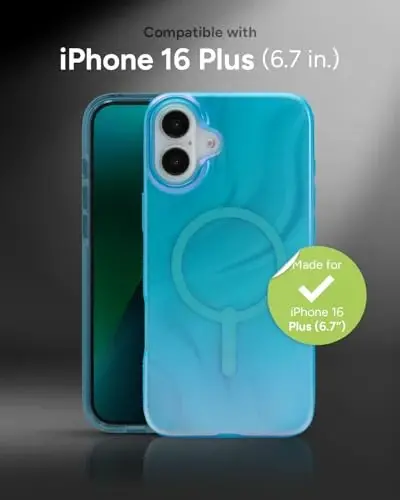 ZAGG Milan Snap Case for iPhone 16 Plus - Rang o'zgartiruvchi qoplama, MagSafe va simsiz quvvatlashga mos, 4m balandlikdan tushishdan himoya, Graphene bilan mustahkamlangan, ekologik toza, Deep Aurora - 2