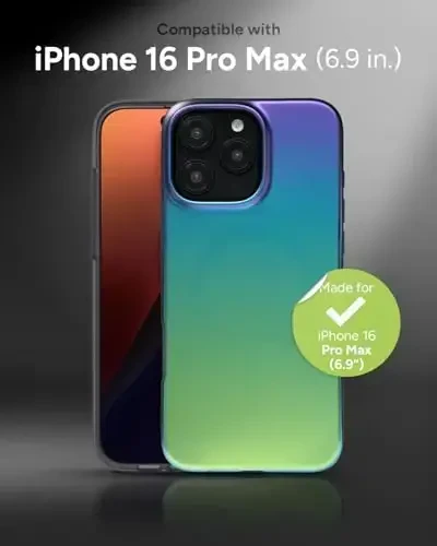 ZAGG Milan Snap Case for iPhone 16 Pro Max - Rang o'zgartiruvchi qoplama, MagSafe va simsiz quvvatlashga mos, 4 metrgacha tushishdan himoya, Graphene bilan mustahkamlangan, ekologik toza, Raven Feather - 2