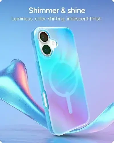 ZAGG Milan Snap Case for iPhone 17 - Deep Aurora, Graphene Strengthened Phone Case with Drop Protection (13ft/4m), Textured Edges & Sparkle Design, MagSafe Charging Compatible - 3