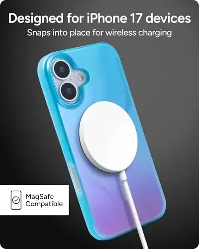 ZAGG Milan Snap Case for iPhone 17 - Deep Aurora, Graphene Strengthened Phone Case with Drop Protection (13ft/4m), Textured Edges & Sparkle Design, MagSafe Charging Compatible - 7