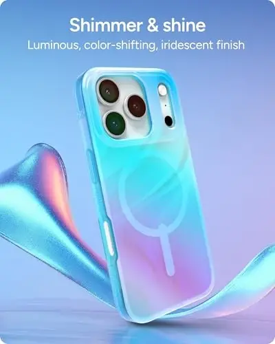 ZAGG Milan Snap Case for iPhone 17 Pro - Deep Aurora, Graphene Strengthened Phone Case with Drop Protection (13ft/4m), Textured Edges & Sparkle Design, MagSafe Charging Compatible - 3