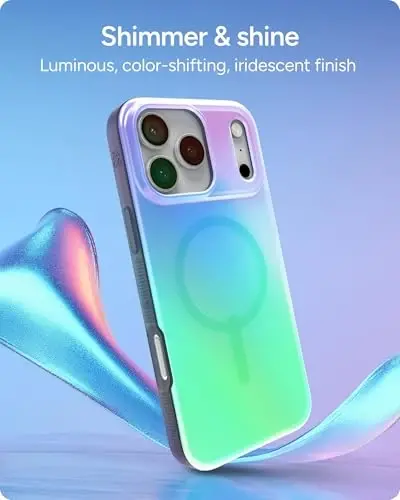 ZAGG Milan Snap Case for iPhone 17 Pro Max - Raven Feather, Graphene Strengthened Phone Case with Drop Protection (13ft/4m), Textured Edges & Sparkle Design, MagSafe Charging Compatible - 3