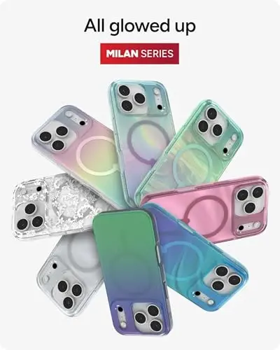 ZAGG Milan Snap Case for iPhone 17 Pro - Raven Feather, Graphene Güçlendirilmiş Telefon Kılıfı, Düşme Korumalı (13ft/4m), Dokulu Kenarlar ve Işıltılı Tasarım, MagSafe Şarj Uyumlu - 4