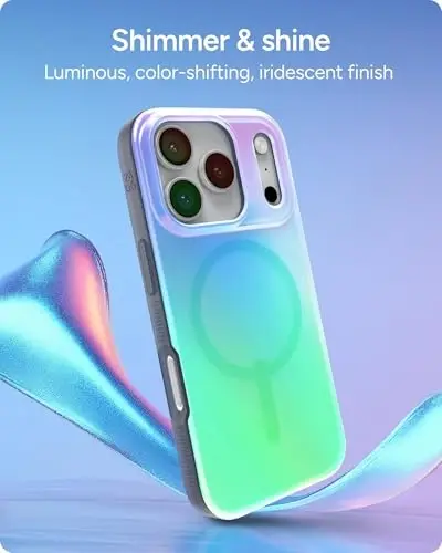 ZAGG Milan Snap Case for iPhone 17 Pro - Raven Feather, Graphene Strengthened Phone Case with Drop Protection (13ft/4m), Textured Edges & Sparkle Design, MagSafe Charging Compatible - 3