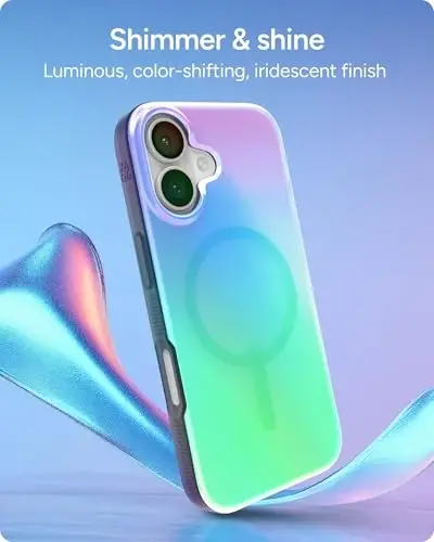 ZAGG Milan Snap Case for iPhone 17 - Raven Feather, Graphene Strengthened Phone Case with Drop Protection (13ft/4m), Textured Edges & Sparkle Design, MagSafe Charging Compatible - 3