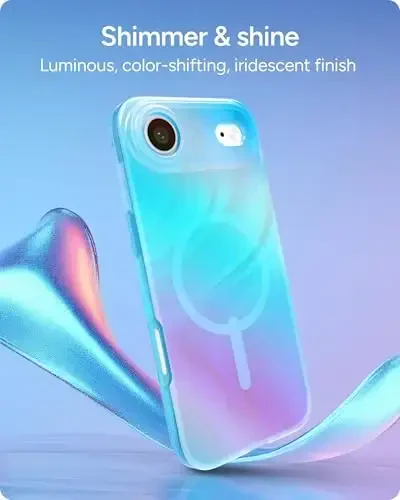 ZAGG Milan Snap Case for iPhone Air - Deep Aurora, Graphene Strengthened Phone Case with Drop Protection (13ft/4m), Textured Edges & Sparkle Design, MagSafe Charging Compatible - 3