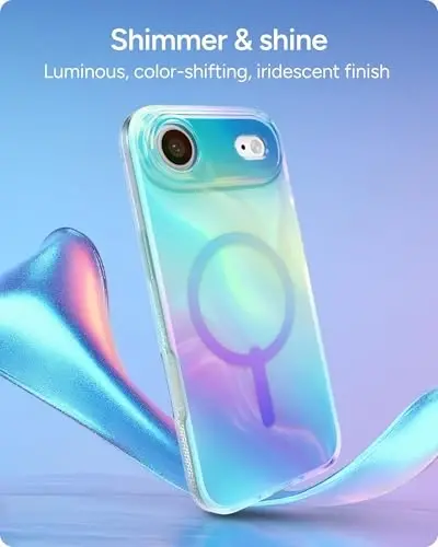 ZAGG Milan Snap Case for iPhone Air - Iridescent Bubble, Graphene Strengthened Phone Case with Drop Protection (13ft/4m), Textured Edges & Sparkle Design, MagSafe Charging Compatible - 3