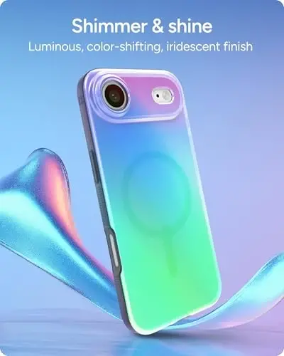 ZAGG Milan Snap Case for iPhone Air - Raven Feather, Graphene Strengthened Phone Case with Drop Protection (13ft/4m), Textured Edges & Sparkle Design, MagSafe Charging Compatible - 3