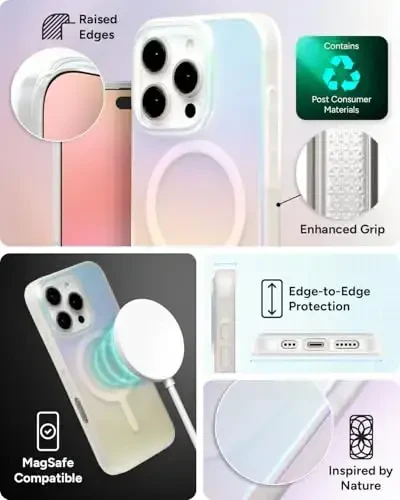 ZAGG Milan Snap Case iPhone 16 Pro uchun - Rang o'zgartiruvchi qoplama, MagSafe & Wireless zaryadlash mos, 4m balandlikdan tushishdan himoya, Graphene bilan mustahkamlangan, Ekologik toza, Mat rangli - 5