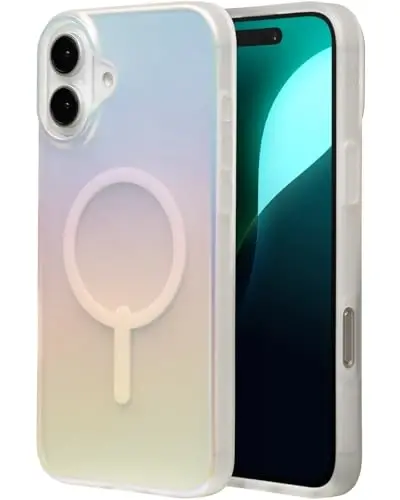 ZAGG Milan Snap iPhone 16 Plus Case - Color Changing Finish, MagSafe & Wireless Charging Compatible, Matte Iridescent Finish, 13ft Drop Protection, Graphene Reinforced, Eco-Friendly, Matte Iridescent - 1