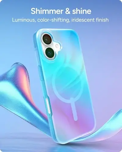 ZAGG Milan Snap Case for iPhone 17 - Deep Aurora, Graphene Strengthened Phone Case with Drop Protection (13ft/4m), Textured Edges & Sparkle Design, MagSafe Charging Compatible - 3