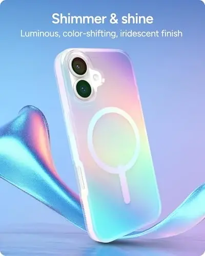 ZAGG Milan Snap Case for iPhone 17 - Iridescent, Graphene Strengthened Phone Case with Drop Protection (13ft/4m), Textured Edges & Sparkle Design, MagSafe Charging Compatible - 3