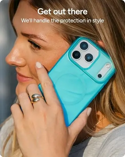 ZAGG Milan Snap Case for iPhone 17 Pro - Deep Aurora, Graphene Strengthened Phone Case with Drop Protection (13ft/4m), Textured Edges & Sparkle Design, MagSafe Charging Compatible - 6