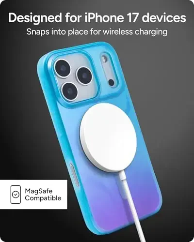 ZAGG Milan Snap Case for iPhone 17 Pro - Deep Aurora, Graphene Strengthened Phone Case with Drop Protection (13ft/4m), Textured Edges & Sparkle Design, MagSafe Charging Compatible - 7