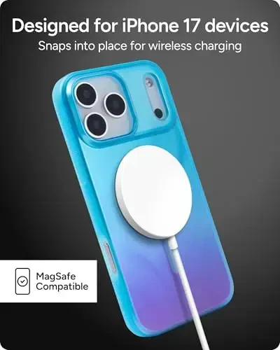 ZAGG Milan Snap Case for iPhone 17 Pro Max - Deep Aurora, Graphene Strengthened Phone Case with Drop Protection (13ft/4m), Textured Edges & Sparkle Design, MagSafe Charging Compatible - 7