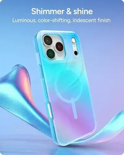 ZAGG Milan Snap Case for iPhone 17 Pro Max - Deep Aurora, Graphene Strengthened Phone Case with Drop Protection (13ft/4m), Textured Edges & Sparkle Design, MagSafe Charging Compatible - 3