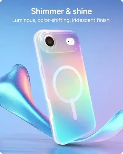 ZAGG Milan Snap Case for iPhone Air - Iridescent, Graphene Strengthened Phone Case with Drop Protection (13ft/4m), Textured Edges & Sparkle Design, MagSafe Charging Compatible - 3