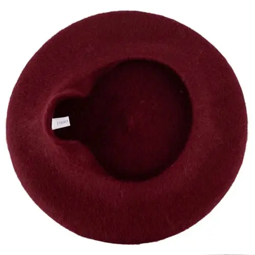 ZAKIRA Erkaklar va ayollar uchun oddiy ranglardagi Wool French Beret - 4