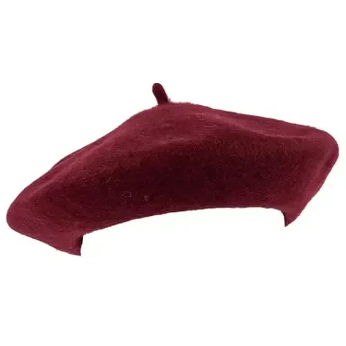 ZAKIRA Erkaklar va ayollar uchun oddiy ranglardagi Wool French Beret - 1