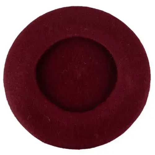ZAKIRA Erkaklar va ayollar uchun oddiy ranglardagi Wool French Beret - 3