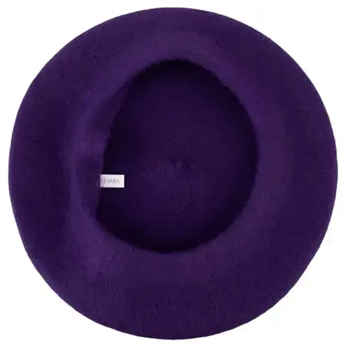 ZAKIRA Wool French Beret for Men and Women in Plain Colours - 4